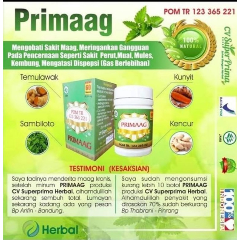 HERBAL PRIMAG ATASI SAKIT MAG.ASAM LAMBUNG