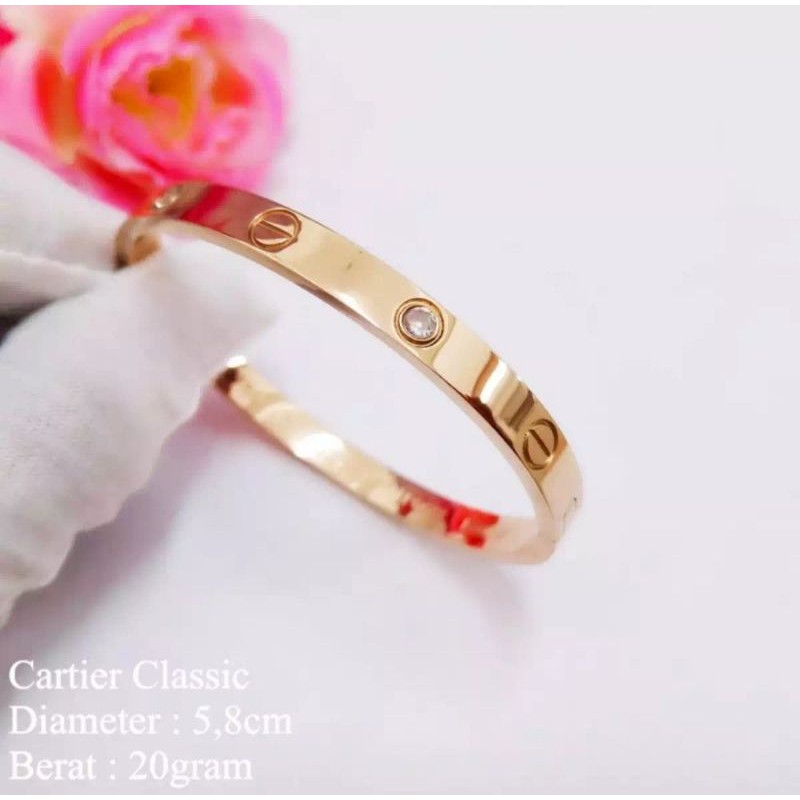 &quot; TMALL &quot; A020 Gelang tangan Titanium wanita Dewasa lapis emas 22k anti luntur