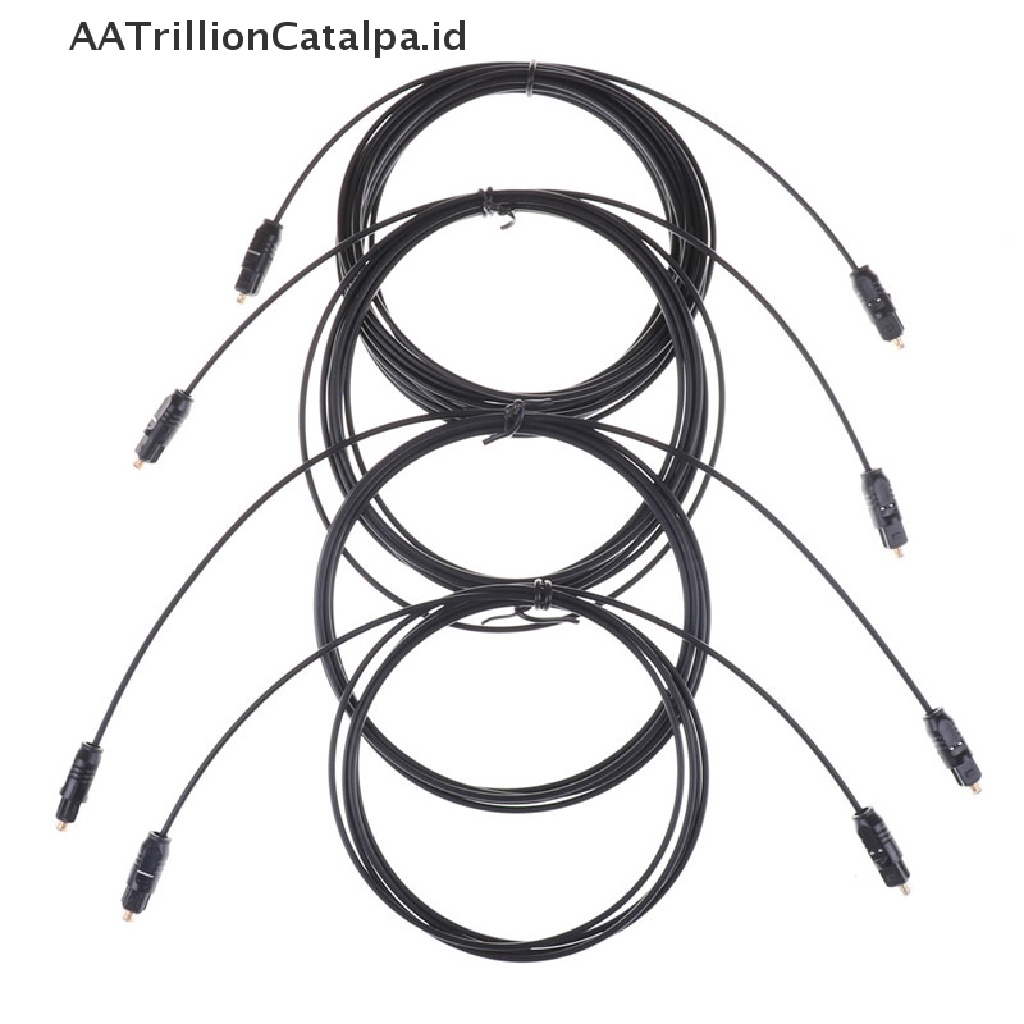Aatrillioncatalpa Kabel Audio Digital Fiber Optik TOSLink Warna Hitam 1.5M 2M 3M 5M