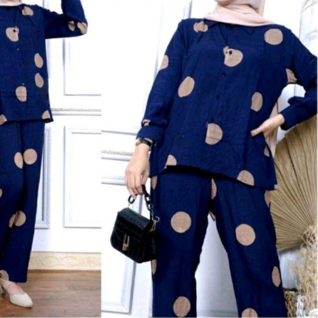 ♣ Setelan Wanita motif polkadot // One Set Polkadot // Set Wanita //Tie Dye // Setelan Rayon. ♟