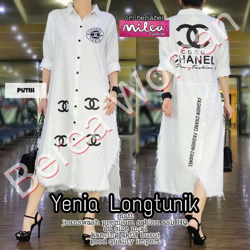 Baju Wanita LongTunik motif Coco Chanel Tunik