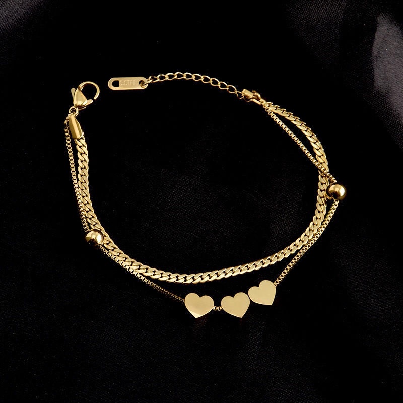 Gelang Titanium Love 2 Layer Sisik Naga Trending Vintage Fashion Style