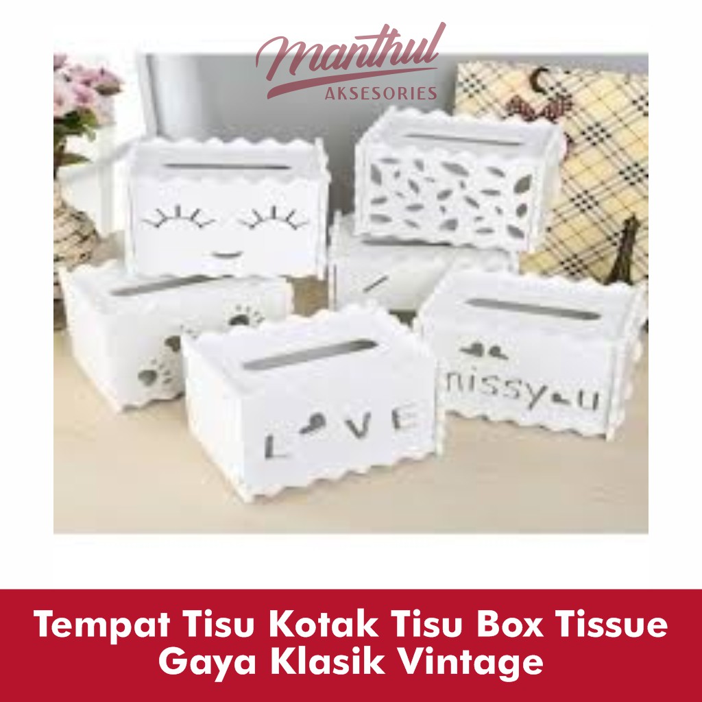 Tempat Tisu Kotak Tisu Box Tissue Gaya Klasik Vintage