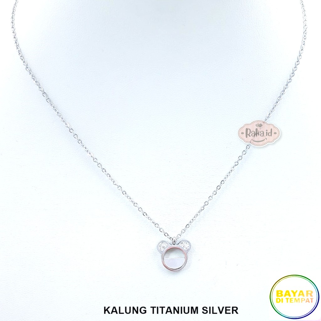 RAKA Acc - Kalung Wanita Kalung Titanium Mickey Bulat Bulat Perhiasan Cantik Wanita Berkualitas 607