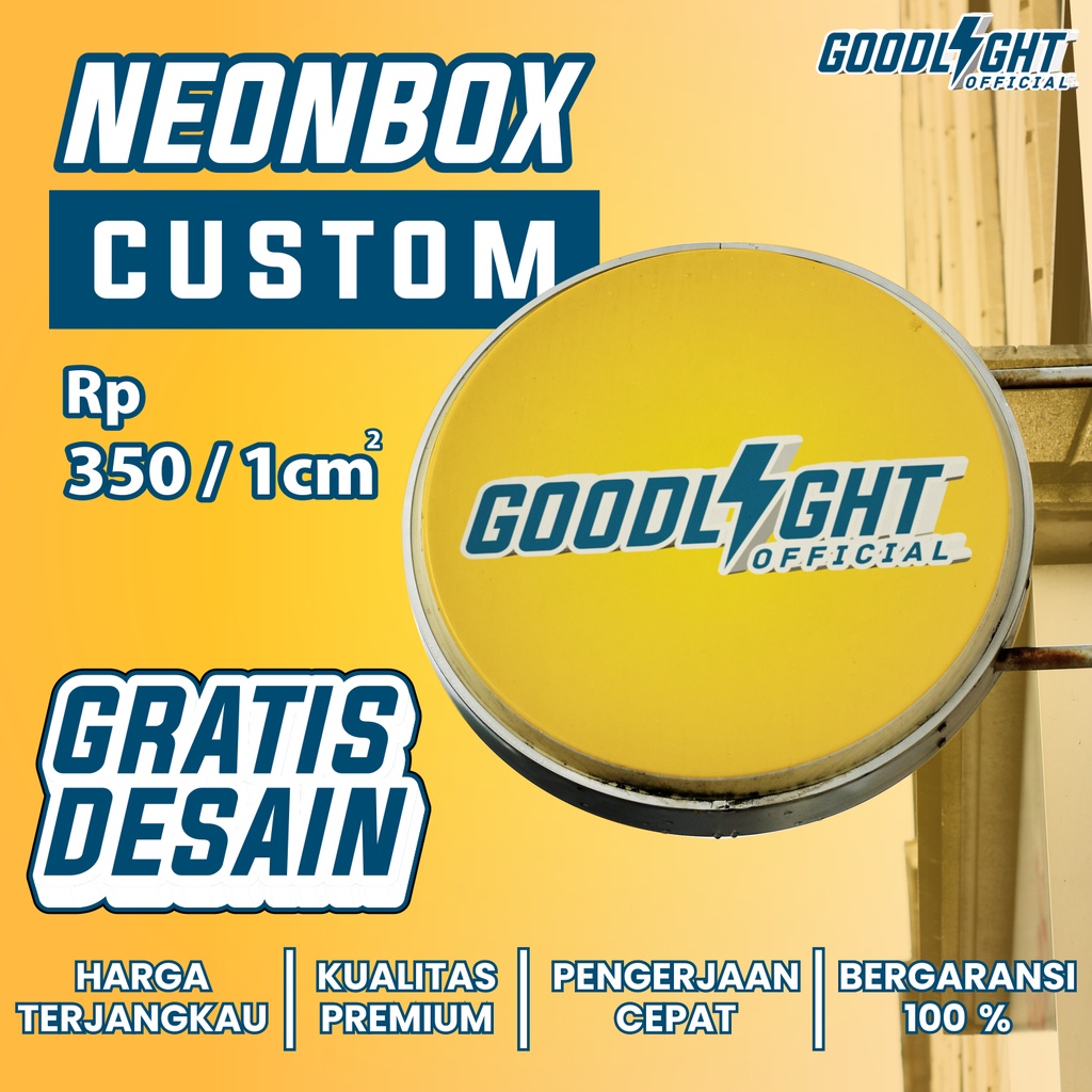 Neon Box AKRILIK BULAT 2SISI TINGGAL PASANG. diameter 50, 60, 70, 80 cm. Cafe, Barbershop, BriLink, 