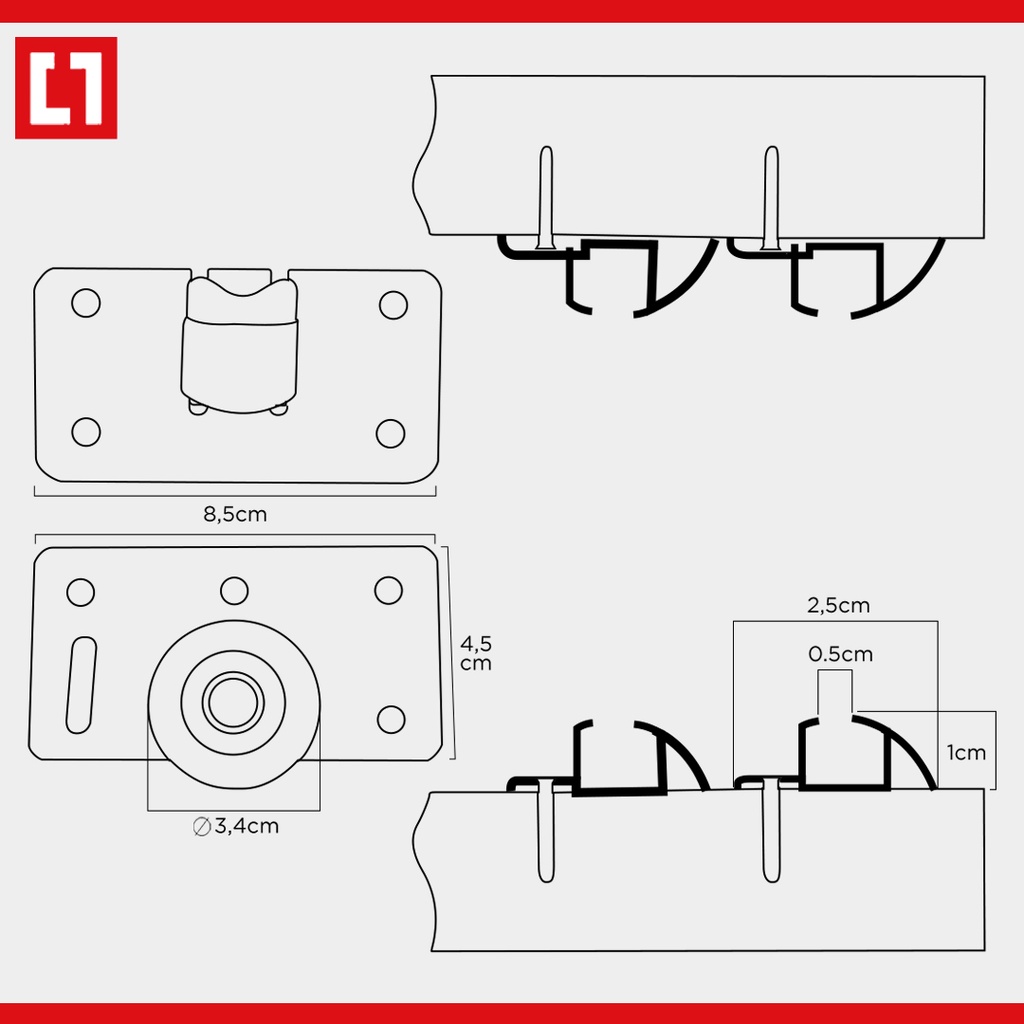 Roda Pintu Lemari Furniture Geser Sliding SD 380 - Weldom