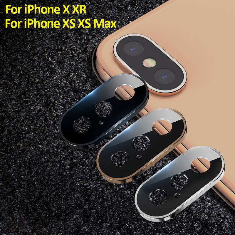 Pelindung Lensa Kamera Bahan Kaca Metal Untuk iPhone X XS Max XR