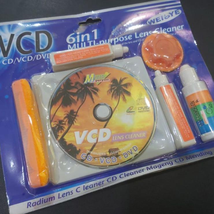 Serba Update VCD CLEANER 6 IN 1 MULTI PURPOSE - ALAT PEMBERSIH OPTIK DVD PLAYER / CD ROM KOMPUTER / 