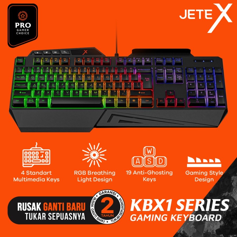 JETE Keyboard Gaming KBX1 RGB Wired 3600 DPI