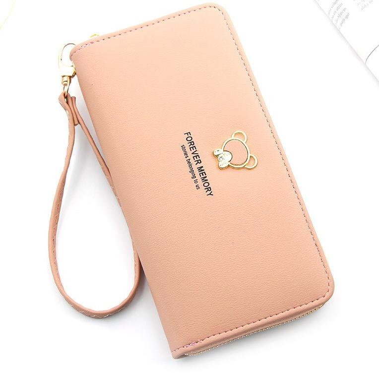U4Z0 BRI* DP088 DOMPET PANJANG KARTU KOIN MOTIF BEAR FASHION WANITA KULIT PUM BESAR KOREA IMPORT  0F