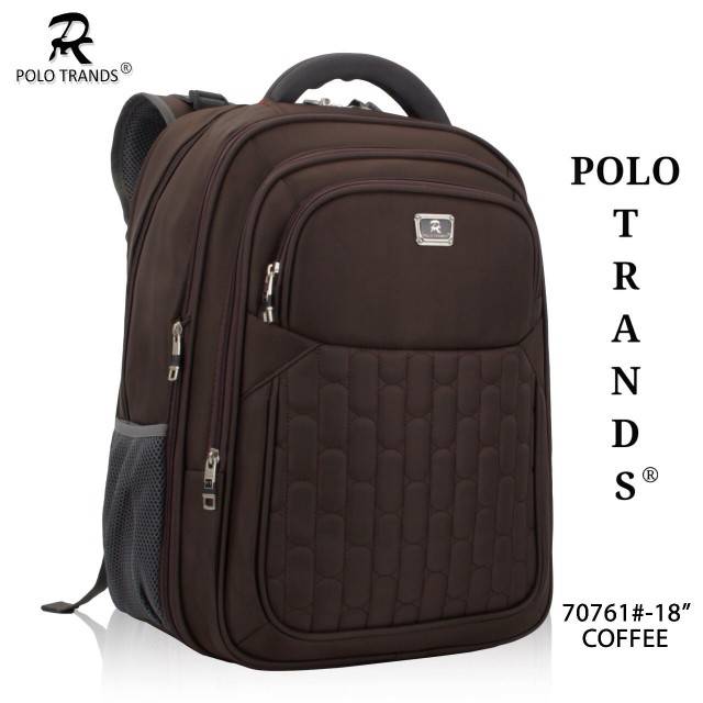 Polo Trands 70761 [ORIGINAL BRANDED] Tas Ransel Laptop FREE Rain Cover Pria/Wanita