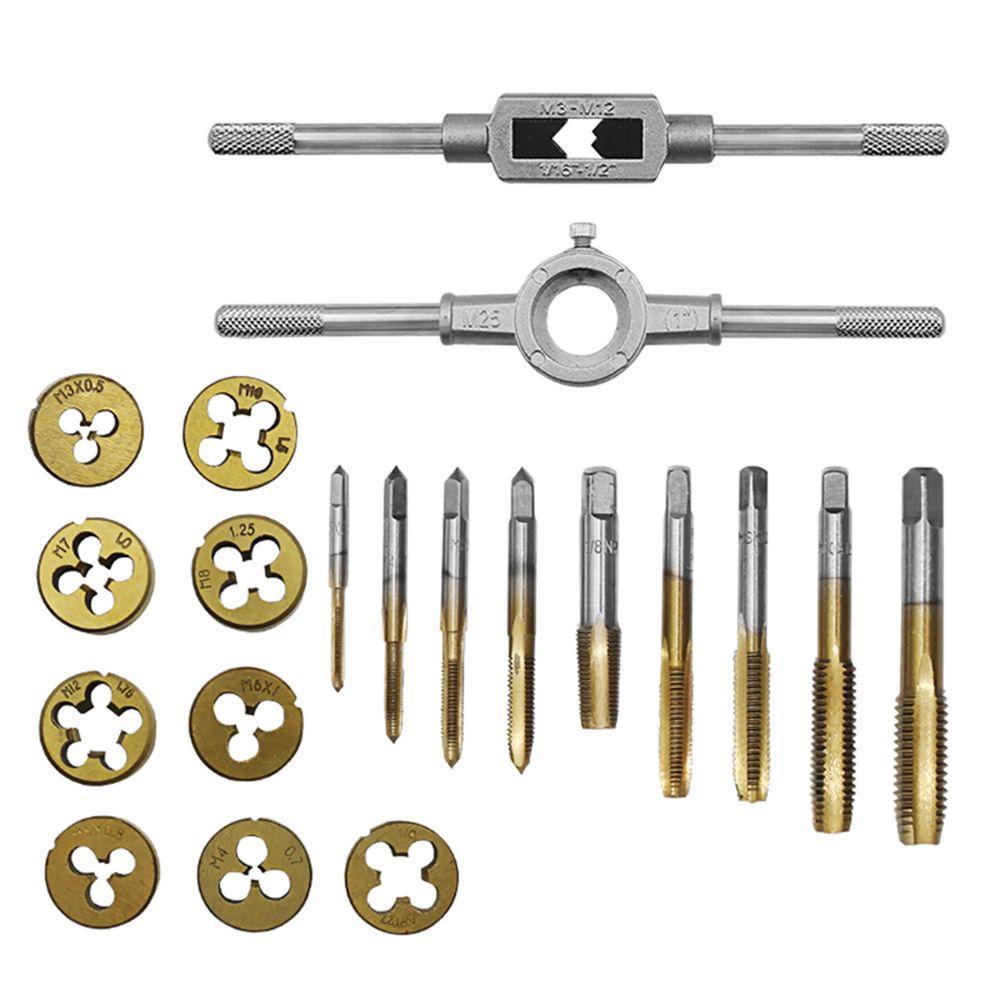 Populer 20Pcs Tap Dies Set Adjustable Tap Wrench Adjustable Die Wrench Sekrup Taps Hand Alat Tangan Drat Colokan Keran