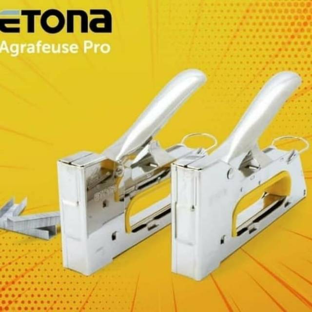 Stapler Tembak Jilid Metal/ GunTacker  Etona E 23/ E23  Tacker Tekker (FREE ISI)