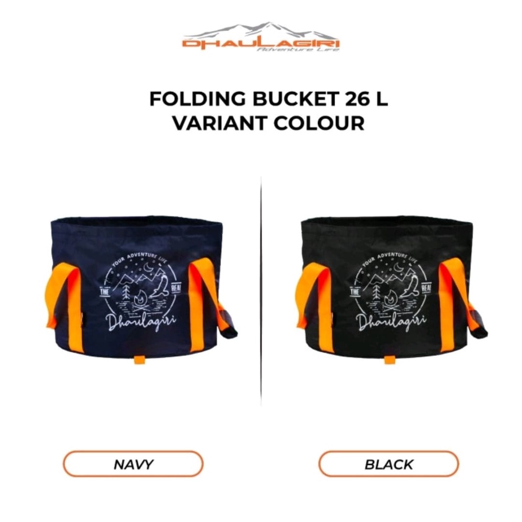 BISA COD DH FOLDING WATER BUCKET 26 L - EMBER DHAULAGIRI PORTABLE - EMBER PORTABLE - POCKET BUCKET DHAULAGIRI ORY GINAL