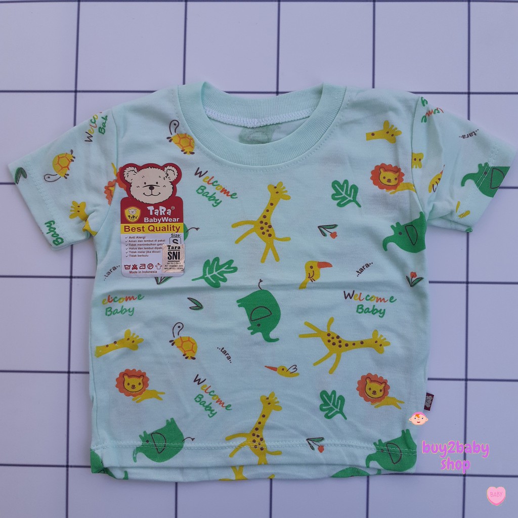 Kaos oblong bayi lengan pendek Tara Baby Size S, M, L Isi 1 PCS