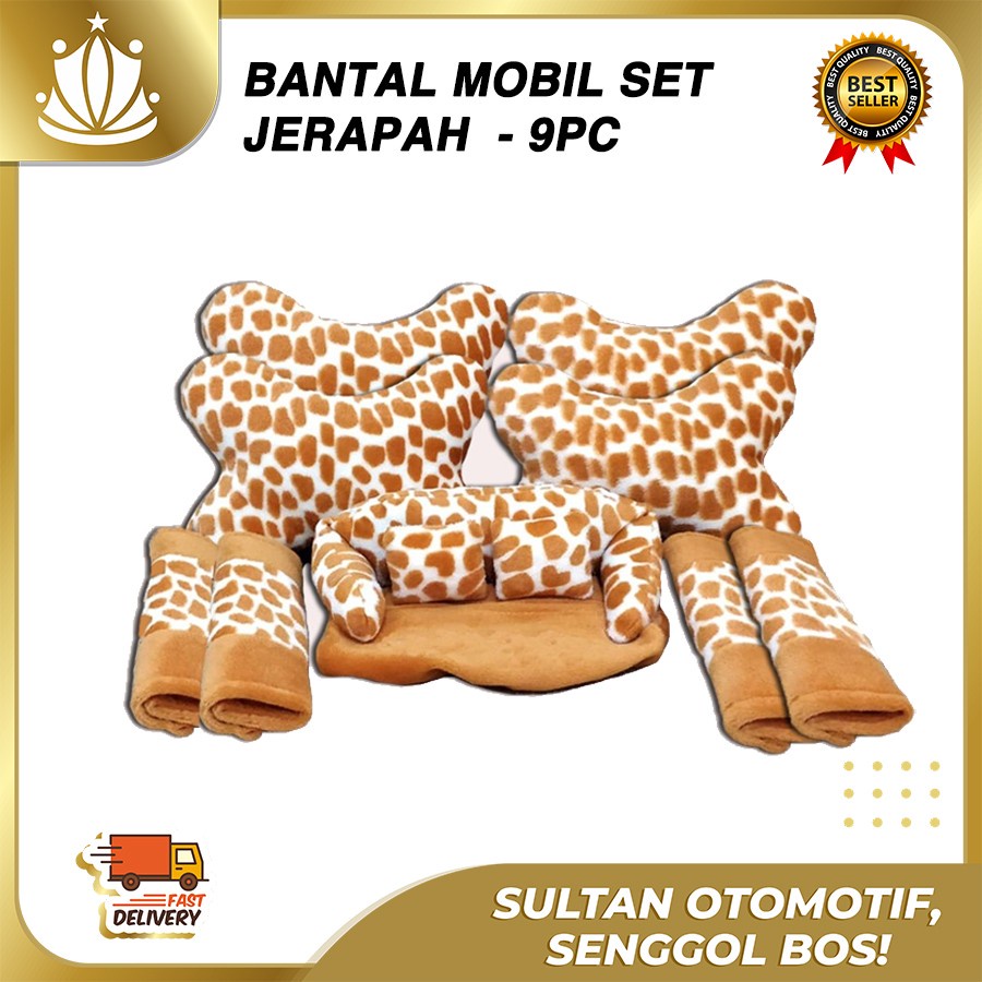 Bantal Jok Mobil Jerapah Set 9 PC / Bantal Leher Mobil Jerapah 9 PC PROMO MURAH