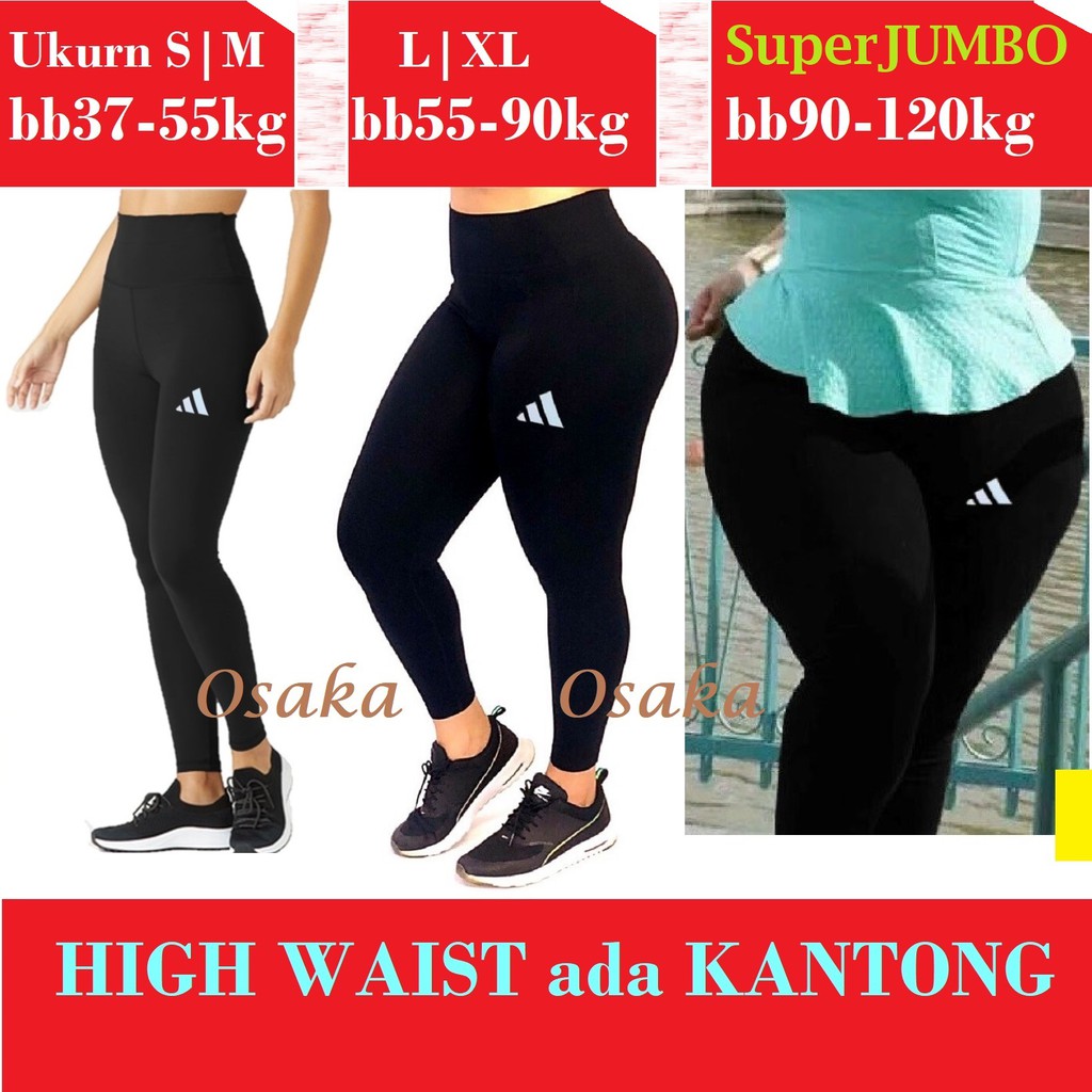 Legging Highwaist Tampak Lebih Langsing Size S sampai JUMBO Celana Leging High waist Wanita Lejing BIG SIZE HIGH QUALITY Legging senam zumba lari olahraga Sport