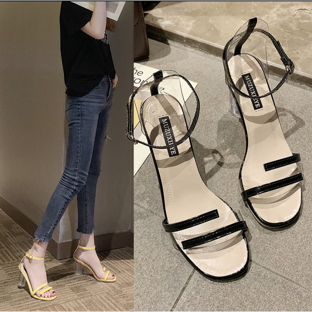 RYS - Double Line Sepatu Hak Bertali Gaya Wanita Fashion Casual - Ori Import