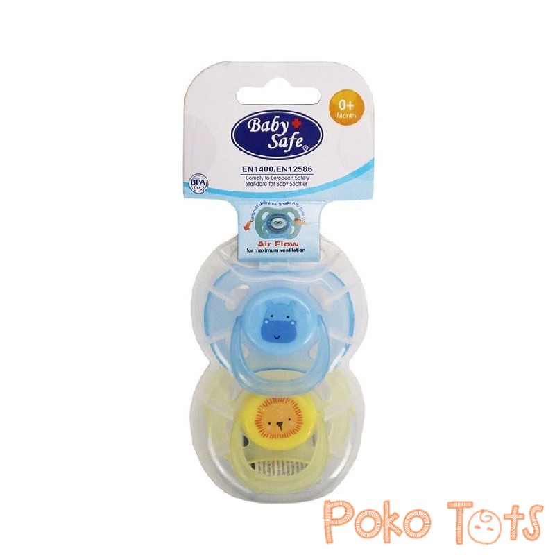 Baby Safe Air Flow Pacifier with Case Silicone Soothers Isi 2pcs Empeng Bayi WHS