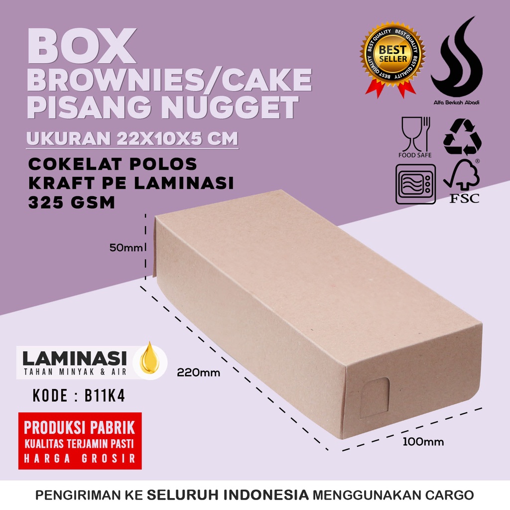 Dus Brownies 20x12 Laminasi 325 Gsm Box Brownies 20  (B14K4)