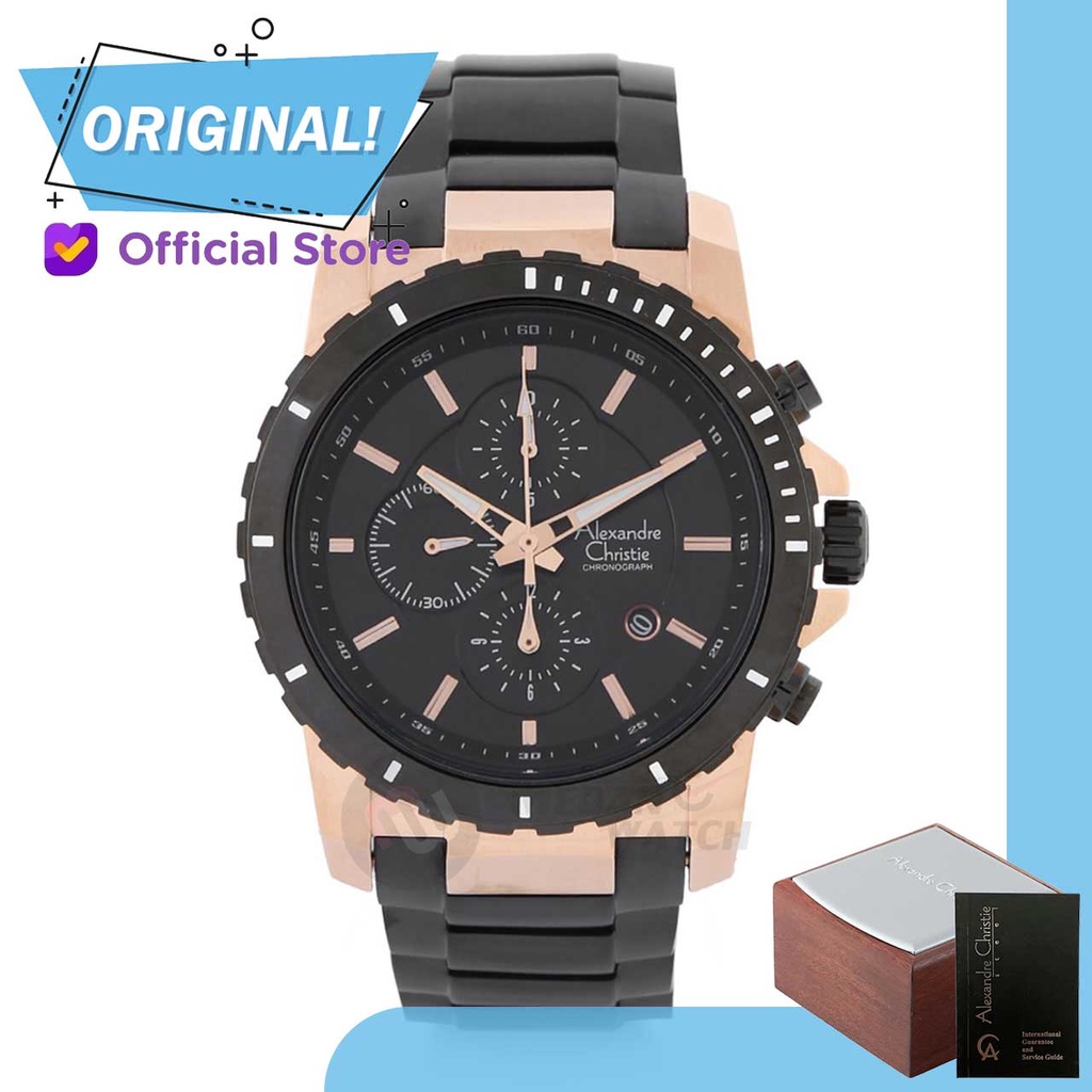 Jam Tangan Pria Analog Alexandre Christie 6141MC AC6141 AC 6141 MC 6141 MCBBRBA Original Garansi Res