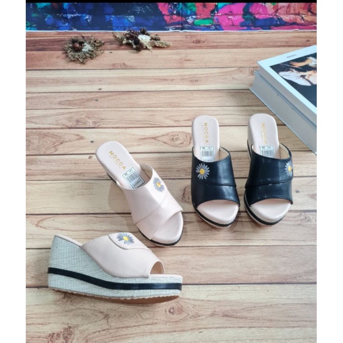 ABBUSHOES Af 50 wedges bordiran strip sol karet 7cm