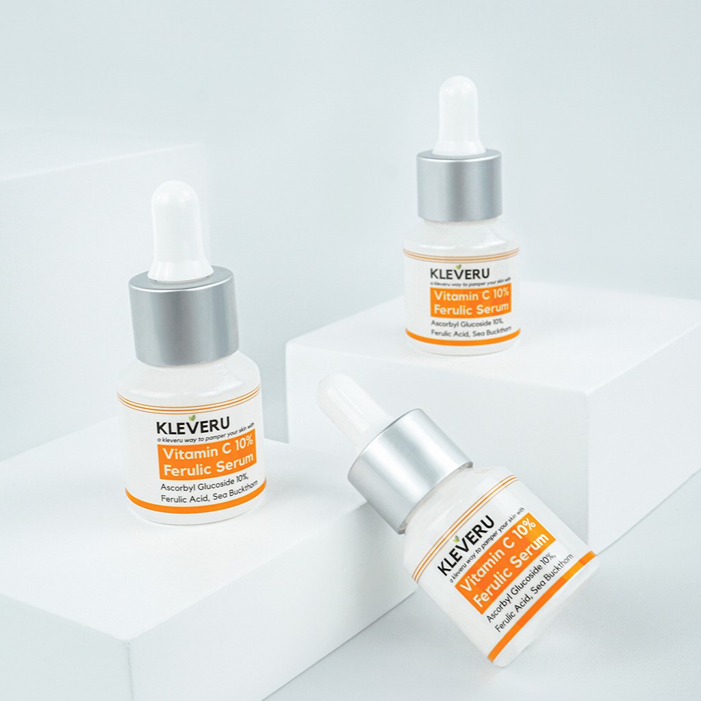 KLEVERU Vitamin C 10% Ferulic Serum Kleveru Vit C Pencerah Wajah Serum Sea Buckthorn