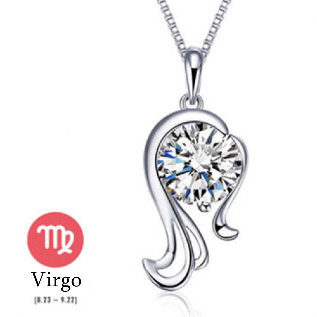 Grosir Liontin Zodiac White Crystal 925 Sterling Silver