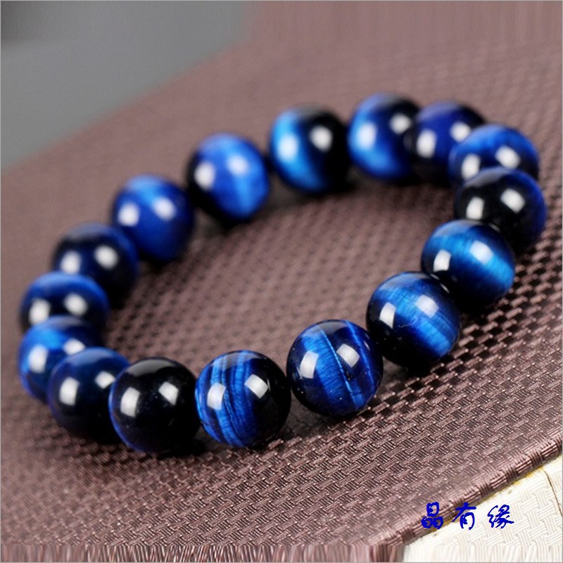  Gelang  Rosario  Desain Manikmanik Tiger Eye Warna Biru Gaya 