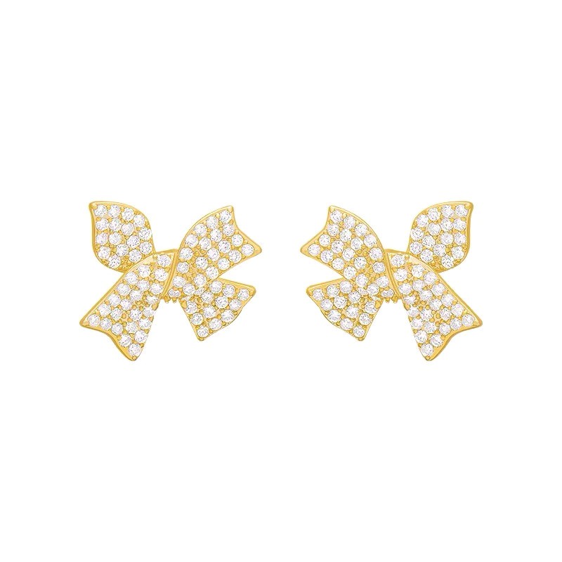 Anting Desain Pita Full Berlian Gaya Korea