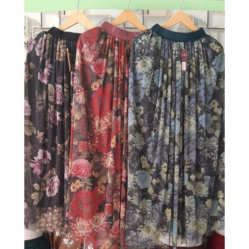 NEW.. ROK TUTU GLITER BAHAN TILA MOTIF BUNGA / ROK TUTU / ROK GLITER