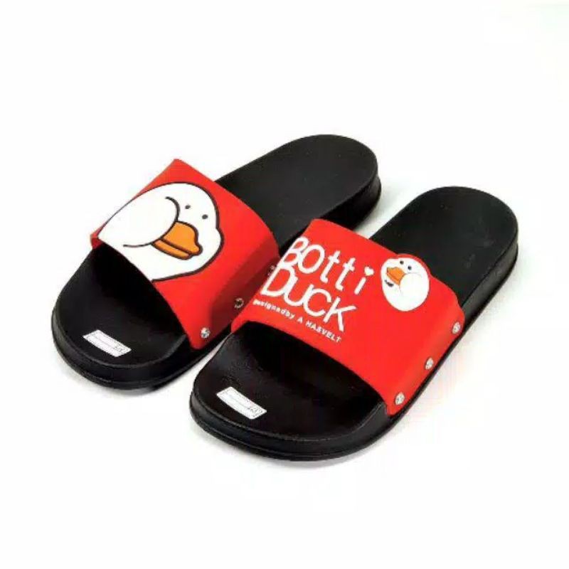 Sandal Slip Wanita Sol Karet Motif Botti Duck