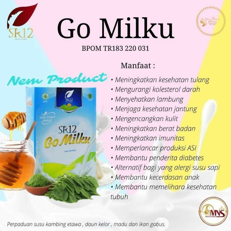 

Go milku Sr12 rasa original putih/susu kambing/obat lambung /memperlancar asi /menambah berat badan