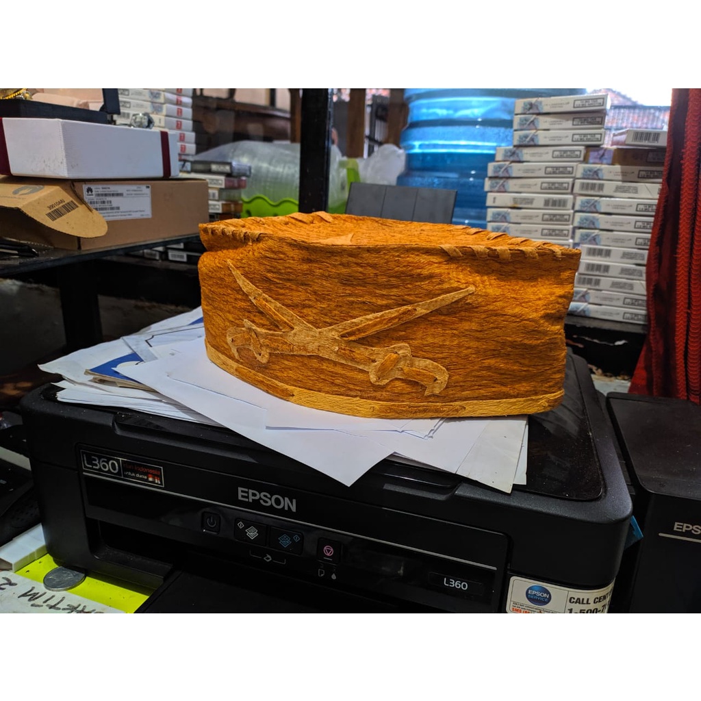 Peci Habib Bahar Kulit Kayu Asli Hand Made