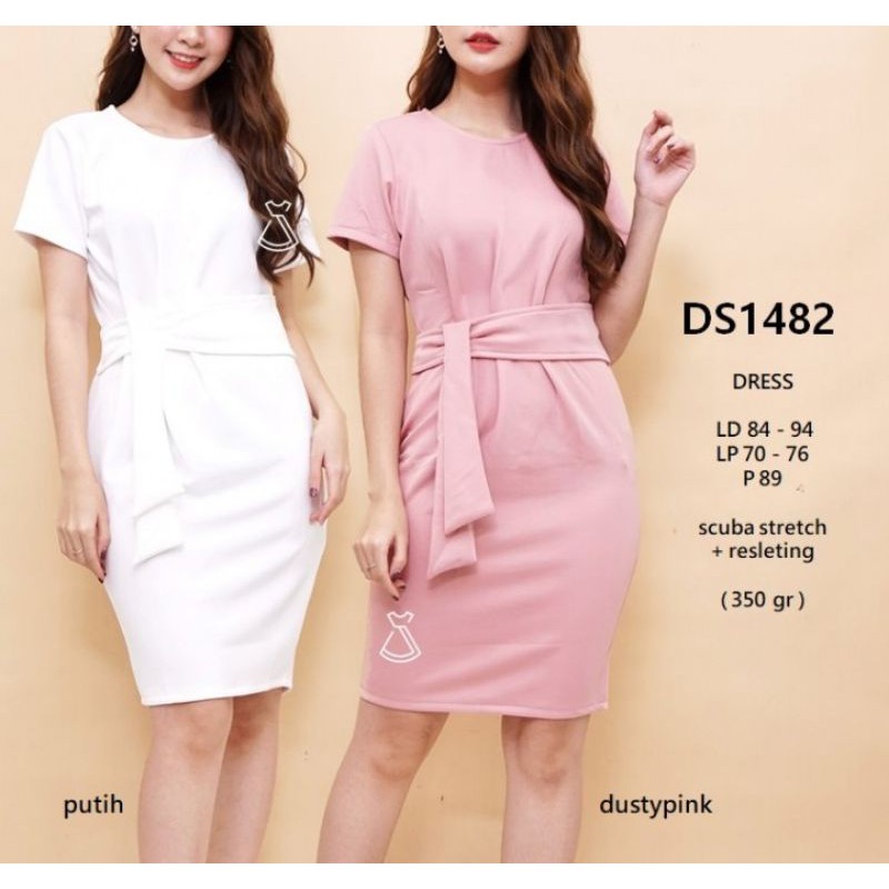 DRESS PESTA WANITA CANTIK SCUBA CASUAL MURAH DS1482