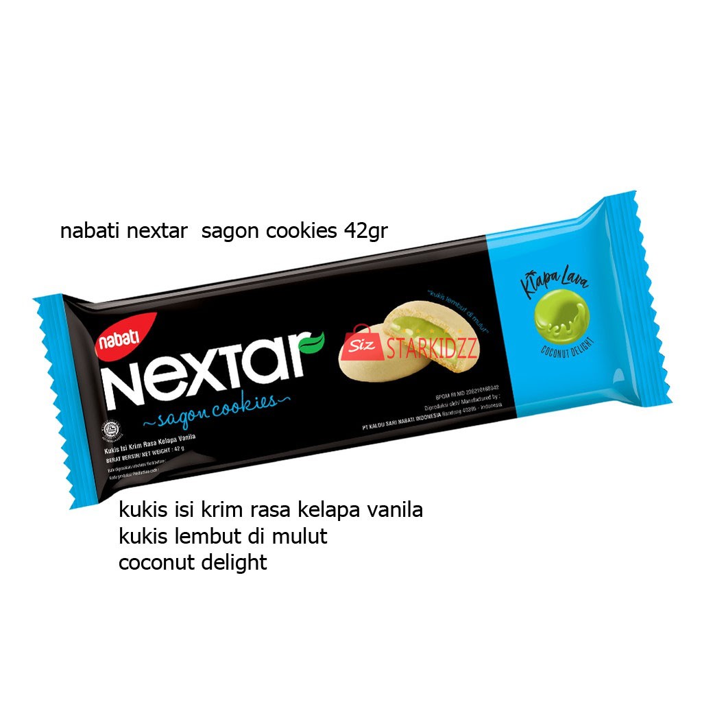 Nabati Nextar Kelapa lava kukis Lembut Brownies Rasa Kelapa vanila Nextar Klapa Lava 42gr