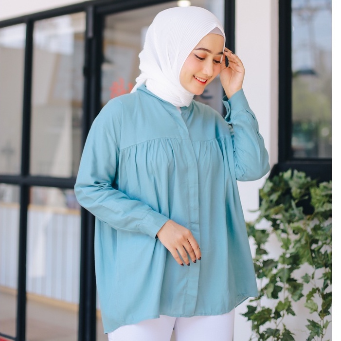 (MGA) BLOUSE IDONA OVERSIZE CRINCLE REMPEL ATASAN OVERSIZE RAYON