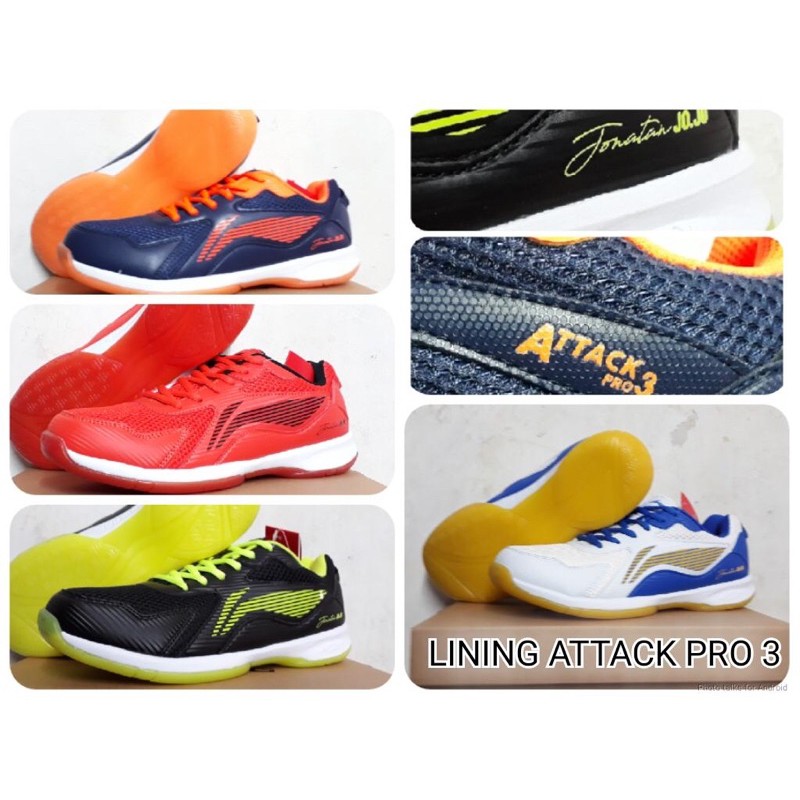 Sepatu Badminton Lining Attack Pro 3 Original Lining