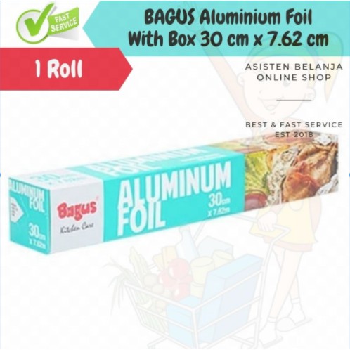 BAGUS Aluminum Foil 30 cm x 7.62 meter Alumunium Aluminium Foil Kotak Box / Refill 30cm x 7.62meter