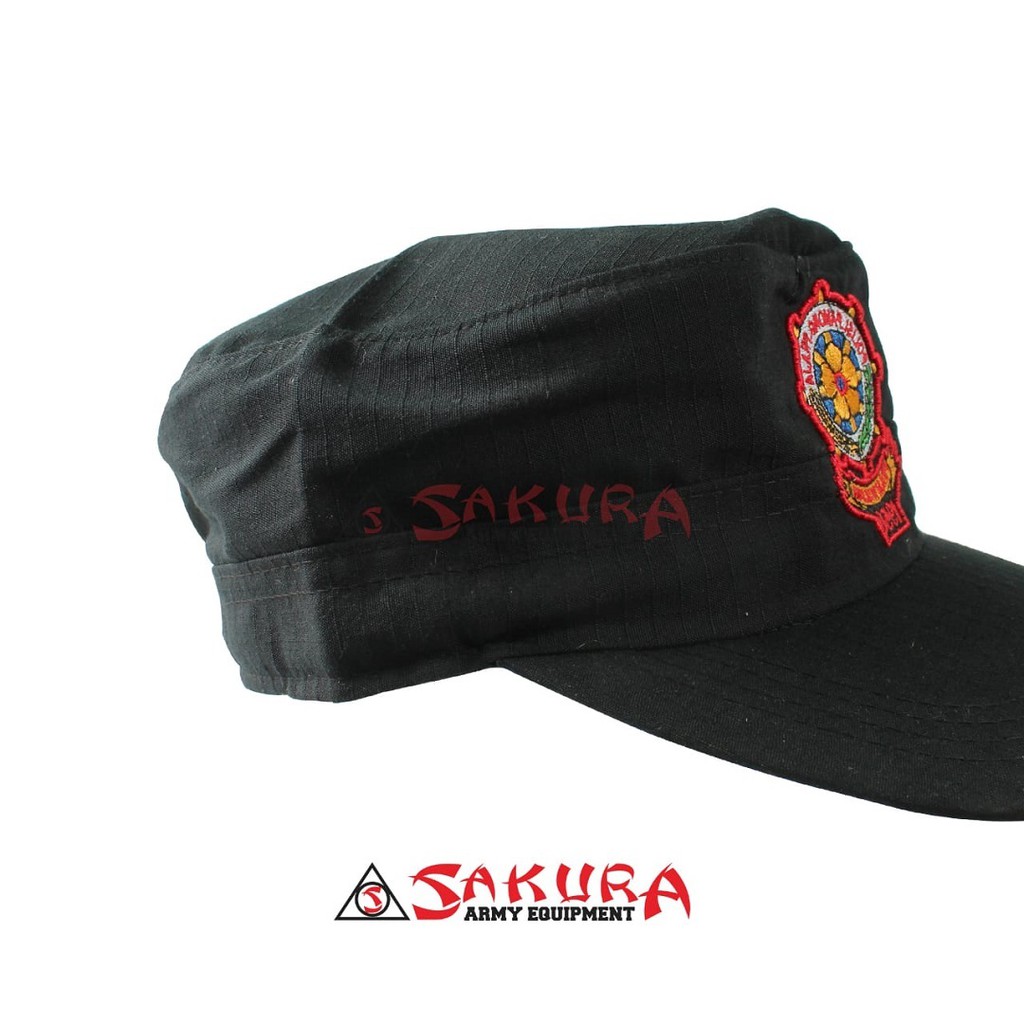 Topi POL PP Komando Logo Hitam Topi SATPOL PP Hitam