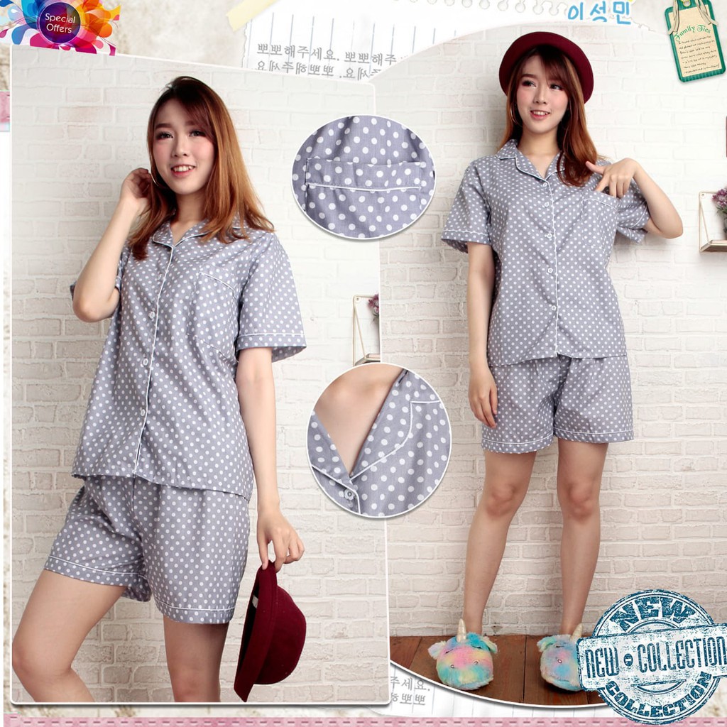 PDK ZEKITTY LOVE PAJAMAS CELANA PENDEK PIYAMA WANITA DEWASA BAJU TIDUR CEWE CEWEK KATUN JEPANG
