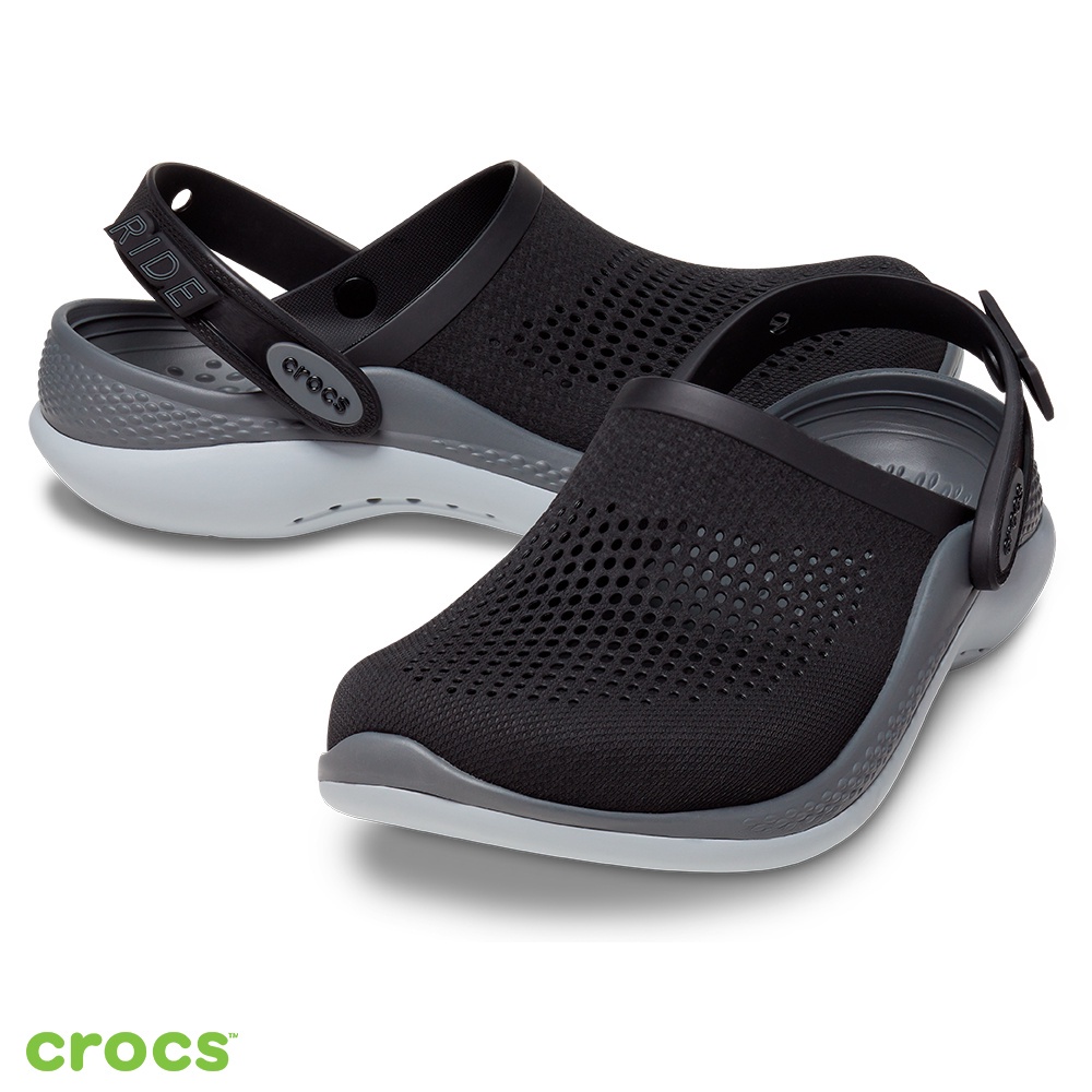 Crocs Literide 360  / Sandal Pria / Sandal Wanita / Sandal Karet / Sandal Anti Air - Black Gray