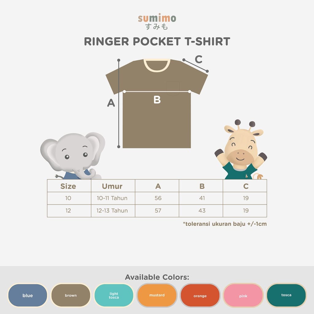 Sumimo T-Shirt Ringers per 2 pcs / Baju Anak