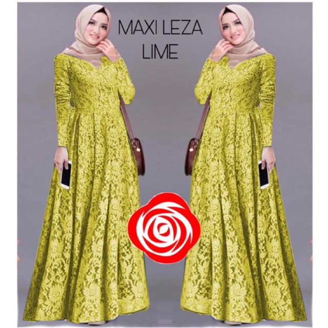 COD✔ MAXI LEZA GAMIS BROKAT SIZE L XL XXL 3XL / MAXI JUMBO / MAXI SUPERJUMBO