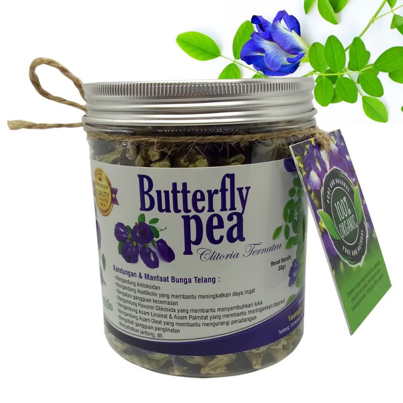 

Butterfly Pea Flower Tea / Blue Pea Flower Tea / Teh Bunga Telang Enchantea ( 30 gram )