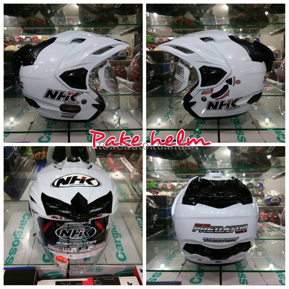 HELM NHK DOUBLE VISOR HELM NHK HALF FACE NHK CRYPTON WHITE
