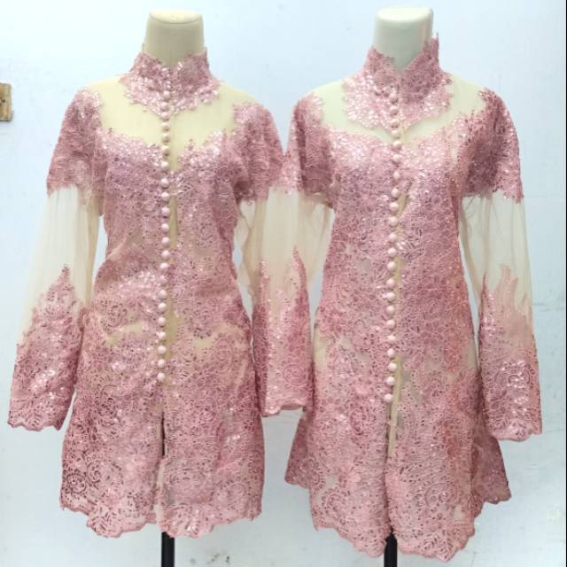 sepasang kebaya besan warna dusty pink | Shopee Indonesia