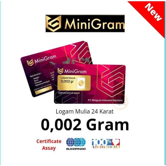 EMAS MINIGRAM 0,002 Gram / Minigram 0.002 Gram BABY GOLD / Babygold Logam Mulia Merchandise 24 Karat / MERCHANDISE MINI GOLD Resmi