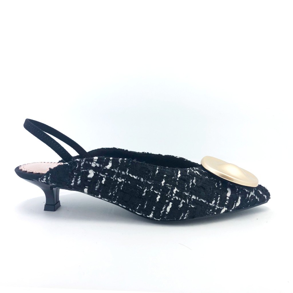 Martina Pink Sepatu Heels Wanita 3,5cm 1906-09 Black Tweed