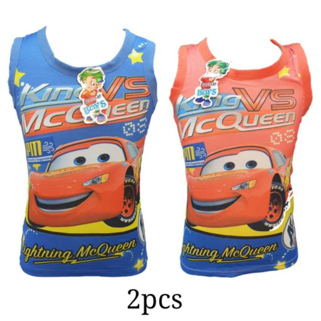 2pcs Kaos singlet anak cowok 3d full print Size M L XL By Belbra